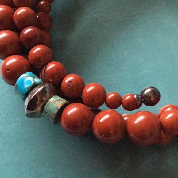 ❤️Beautiful red Jasper with a touch of turquoise, - Picture 2 of 3